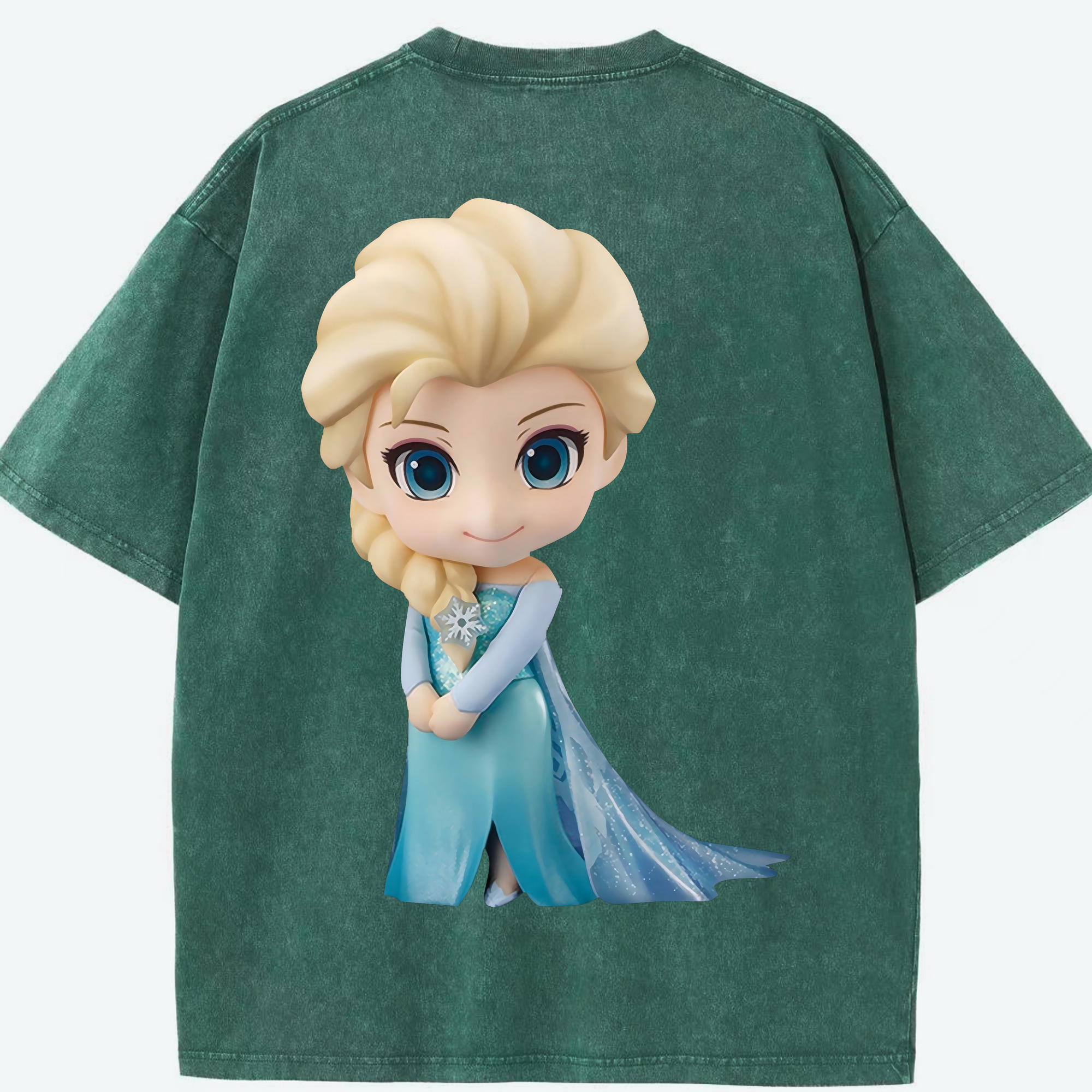 アナと雪の女王 アンナ エルサ Frozen Anna Elsa 綿100% ヴィンテージ風 半袖Tシャツ（背面プリント）
